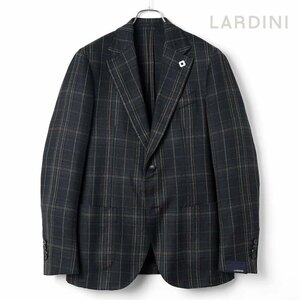 ◆【LARDINI(ラルディーニ)/春夏/製品染めウールリネンシルクコットンチェック柄サマーツイード2Bジャケット(DYED)】[ldn2450251-50]