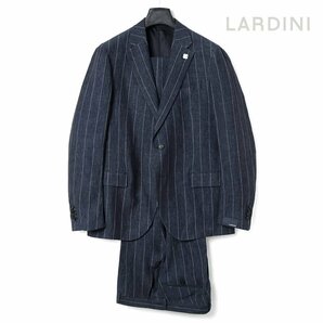 ◆【LARDINI(ラルディーニ)/春夏/リネンポプリンストライプ柄2Bスーツ(SOFT)】[ldn2450141-52]の画像1