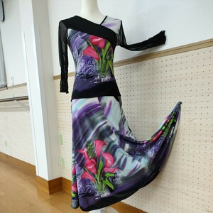 ICHIOKU黒×紫×ピンク系花柄上下セット