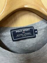 古着 90s POLO SPORT ポロスポーツ ロゴプリント 半袖 Tシャツ グレー サイズM 雰囲気系 フェード_画像6