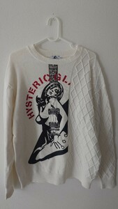 ヒステリックグラマー　HYSTERIC GLAMOUR　ニットセーター　切替 セーター　白　ホワイト　サイズＭ　送料無料