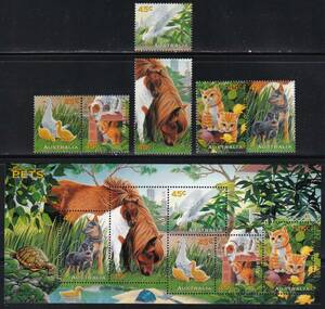 オーストラリア・ペット＜１９９６－９７年＞（未）６種完＋シート＋切手帳