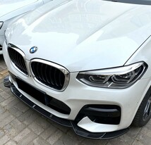 スポーティ全開♪ BMW カーボン ルック フロントバンパー リップ スポイラー X4 G02 xDrive 20d 30i M40i Mスポーツ X4シリーズ_画像3