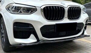 スポーティ全開♪ BMW カーボン ルック フロントバンパー リップ スポイラー X4 G02 xDrive 20d 30i M40i Mスポーツ X4シリーズ