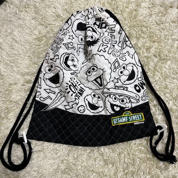 【ハンドメイド】 セサミストリート 巾着 体操着入れ リュック 33×41