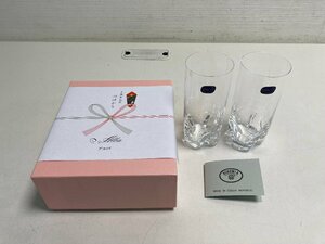 【★99-05-1502】■未使用品■BOHEMIA GLASS ボヘミアグラス 箱付 ブランド 食器 2点セット クリスタルガラス タンブラー