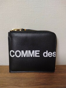 使用少 コムデギャルソン HUGE LOGO ロゴ 財布 ウォレット コインケース ポーチ SA3100HL 黒 ブラック Wallet COMME des GARCONS 