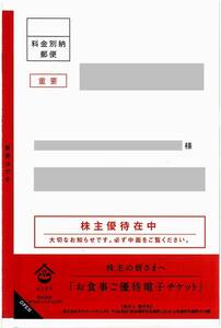 「ギフト 株主優待【食事優待電子チケット6枚分】」 / URL通知のみ / 有効期限2025年1月31日 / 町田商店、豚山