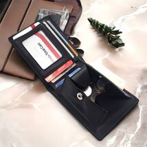 二つ折り財布 内装：黒 メンズ レディース BOX型小銭入れ カードケース_画像10