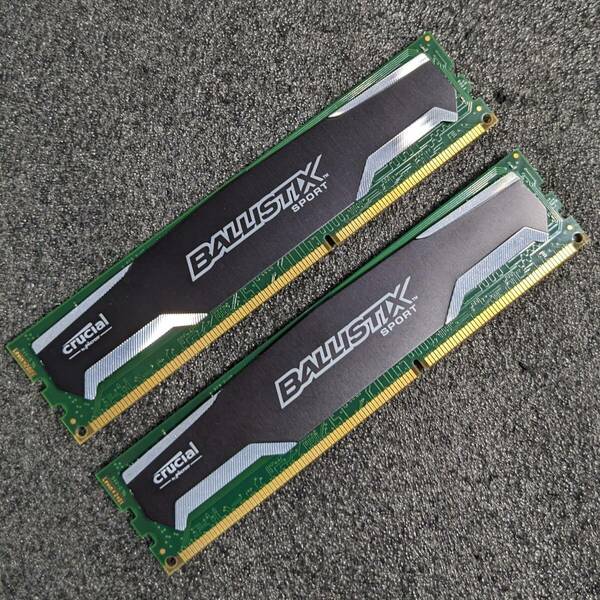 【中古】DDR3メモリ 8GB(4GB2枚組) Crucial BALLISTIX SPORT BLS4G3D1609DS1S00 [DDR3-1600 PC3-12800]