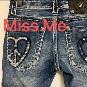 Miss Me｜ミスミー｜シルバーステッチ｜ハートピースマーク｜スキニー｜デニムパンツ｜ヴィンテージ｜スワロフスキー ｜レディース