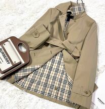 美品 バーバリー BURBERRY バーバリーロンドン トレンチコート スプリングコート ノバチェック ベルト 通勤 旅行 38_画像1