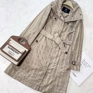 超美品 バーバリー BURBERRY バーバリーロンドン トレンチコート スプリングコート シャドーチェック ロング 通勤 旅行 38の画像5