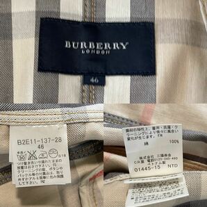 大きいサイズ 新品同様 バーバリー BURBERRY バーバリーロンドン デニムジャケット Gジャン ノバチェック旅行 行楽 希少 46 15号の画像10