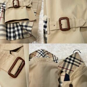 美品 バーバリー BURBERRY バーバリーロンドン トレンチコート スプリングコート ノバチェック ベルト 旅行 通勤 38の画像8