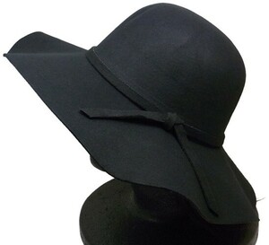 Дива Шляпа Шляпа чувствовала черную шляпу простые простые черные
