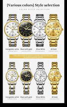 OLEVS メンズ 腕時計 2891 高品質 クオーツ ファッション 時計 ステンレス ウォッチ ゴールド_画像9