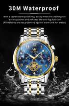 OLEVS メンズ 腕時計 G2903 高品質 クオーツ カジュアル スポーツ ビジネス クロノグラフ 時計 ステンレス ウォッチ ゴールド × ホワイト_画像9
