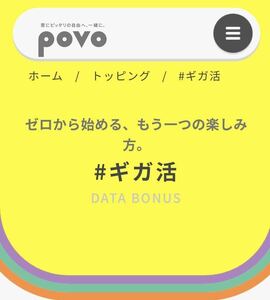 300MBx1個　povo2.0 プロモコード　ギガ活 ポボ　コード入力期限2024年4月15日　povo #ギガ活