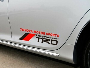 トヨタ■TRD TOYOTA MOTOR SPORTS ステッカー 黒色&赤色バージョン 左右2枚セット