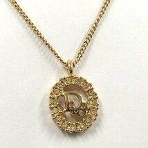 ●ディオール Dior ネックレス ゴールド ラインストーン メッキ ロゴ [Jコレ]663M_画像1