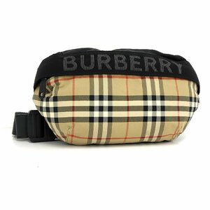 ●バーバリー BURBERRY ウエストバッグ ノバチェック ブラック ナイロン [Jコレ]yu99