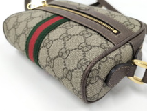 【中古】GUCCI オフィディア ショルダーバッグ GGスプリーム シェリーライン レザー PVC ベージュ系 517350_画像3