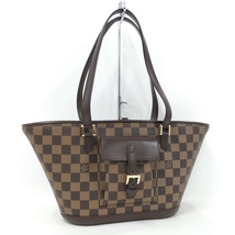 【中古】LOUIS VUITTON マノスク PM トートバッグ ショルダーバッグ ダミエ エベヌ N51121_画像1