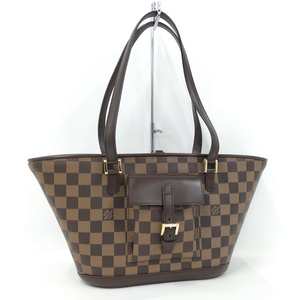 【中古】LOUIS VUITTON マノスク PM トートバッグ ショルダーバッグ ダミエ エベヌ N51121