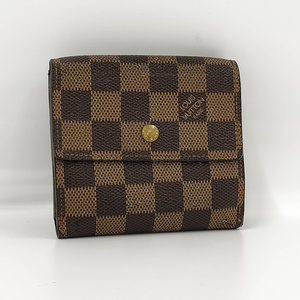 【中古】LOUIS VUITTON ポルトモネ ビエ カルトクレディ 三つ折り コンパクト財布 ダミエ エベヌ N61652