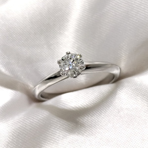 【中古】Tiffany＆Co. ソリテール リング Pt950 プラチナ ダイヤモンド D0.35ct 約3.7g