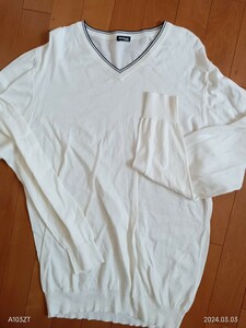 イタリー製Kiton Cottonセーター Vネック＜L-52＞USED