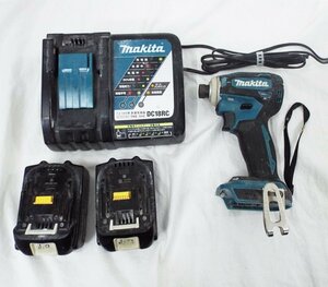 D☆makita マキタ 充電式インパクトドライバー TD172D 充電器・バッテリー２個付き 【動作確認済】☆質屋・リサイクルマート宇部店☆