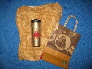 スターバックス(STARBUCKS)2008クリスマスゴールドタンブラー