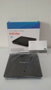 Poiget CD/DVDドライブ 外付け DVDレコ DVD-Rプレイヤー CDレコUSB3.0&Type-C両用 内蔵ケーブル Window/Linux/Mac OS対応読み出し&書き込み