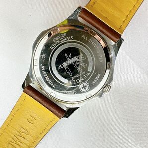 A2403-2-19 １円スタート クオーツ 稼働品 ウェンガースイスミリタリー メンズ腕時計 白文字盤の画像4