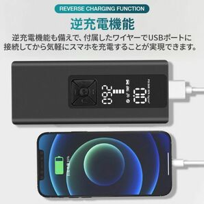 電動 空気入れ 電動エアーポンプ エアコンプレッサー 150PSI 自動停止 LEDライト 8000mAH エアーポンプ 自動車 バイク 原付 自転車の画像7