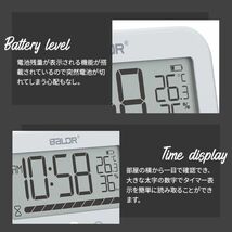 防水時計 デジタル温度表示 温湿度計 タイマー機能防水 LCD大画面 防水IP54 電池残量表示 温度 湿度 液晶 吸盤 壁掛け置き時計 お風_画像4