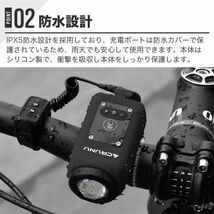 LED自転車ライト 1000ルーメン 4つ調光モード シリコン製 電池インジケーター付き IPX5防水雨天時使用 液晶画面電池残量表示 取り付け簡単_画像4