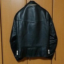 666 トリプルシックス ダブルライダースジャケット 36 ブラック 黒 白 牛革 lewis leathers ルイスレザー ライトニング バイカラー 英国製_画像4