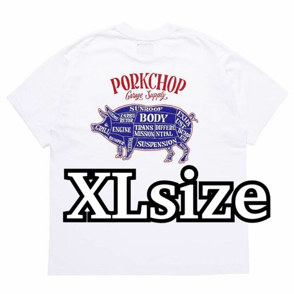 ポークチョップ　Tシャツ/PORKCHOP WHITE RB XL キムタク