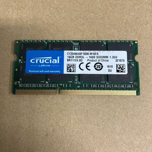 Y138 Crucial ノートPCメモリ 16GB DDR3L-1600 1枚　動作確認品