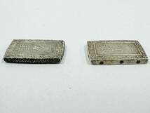IYS66791a 一分銀 銀座常是 詳細不明 硬貨 銀貨 古銭 日本古銭 約8.8g 約8.6g セット 現状品_画像3