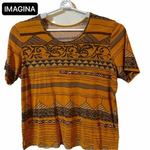 IMAGINA エスニック調 半袖Tシャツ カットソー フリーサイズ