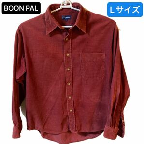 【今週のSALE】BOON PAL(ブーンパル) 長袖コーデュロイシャツ メンズ Lサイズ ワインレッド