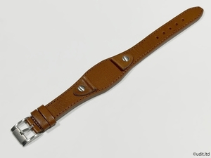 ラグ幅：20mm 本革製 ブンド一体型レザーベルト ブラウン 腕時計ベルト マット [ロレックス ROLEX TUDOR チューダー OMEGA オメガ 対応]