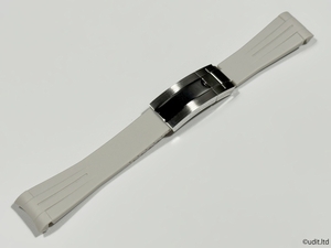 ラグ幅:20mm ハイグレード ラバーベルト オフホワイト 腕時計ベルト【ロレックス ROLEX対応 サブマリーナ GMTマスター デイトナ等】RO102　