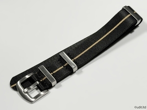  rug width :20mm high quality lustre NATO strap wristwatch belt black × beige stripe fabric for watch band 