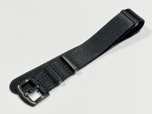20ｍｍ 高品質 光沢NATOストラップ 腕時計ベルト 黒 ブラック尾錠 時計用バンド ファブリック ハイグレードタイプ