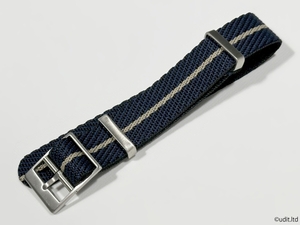  rug width :18mm high quality square strap wristwatch belt fabric NATO for watch band black × navy × beige stripe 